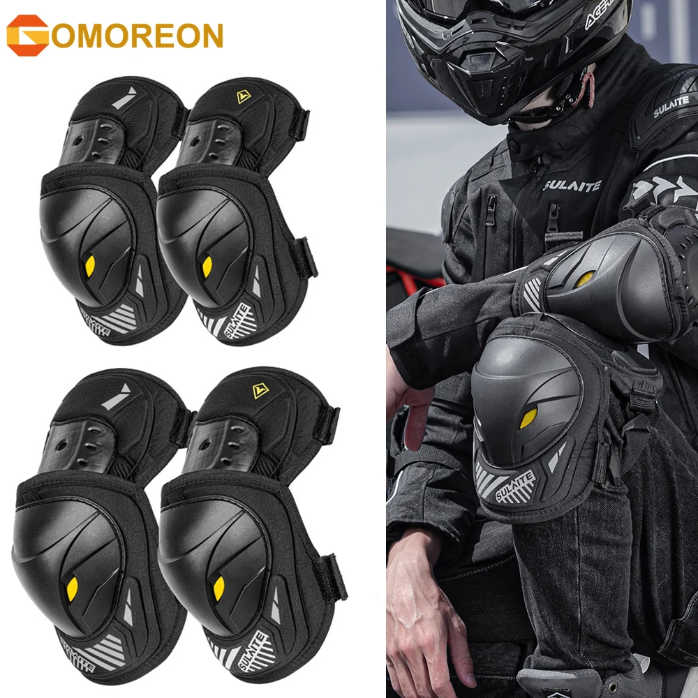 Mountain Biking Knee And Elbow Pads - GOMOREON 1 Para Motocyklowe Elektryczne Ochraniacze