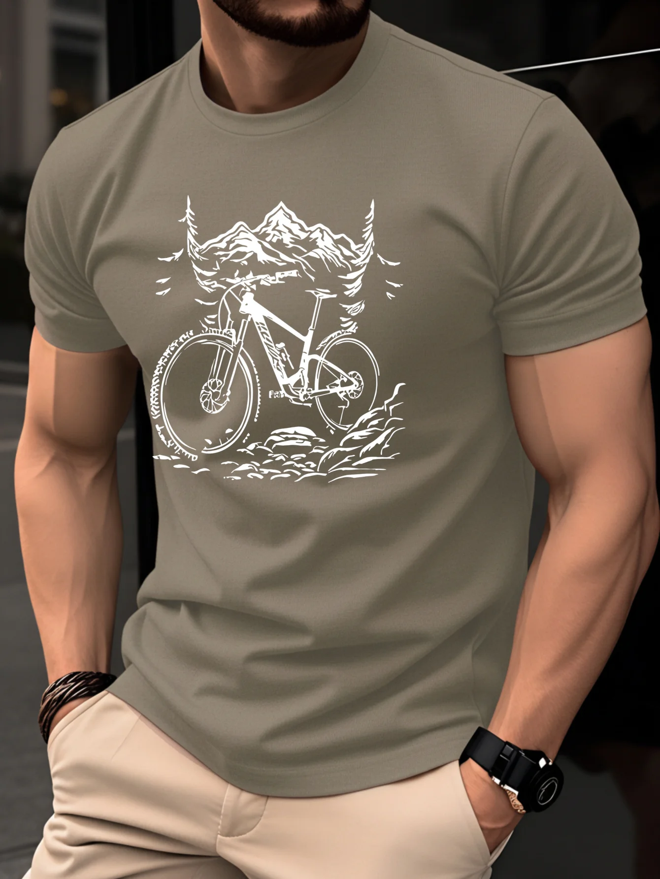 Mountain Biking Holidays - Męski T-shirt ze 100% bawełny z