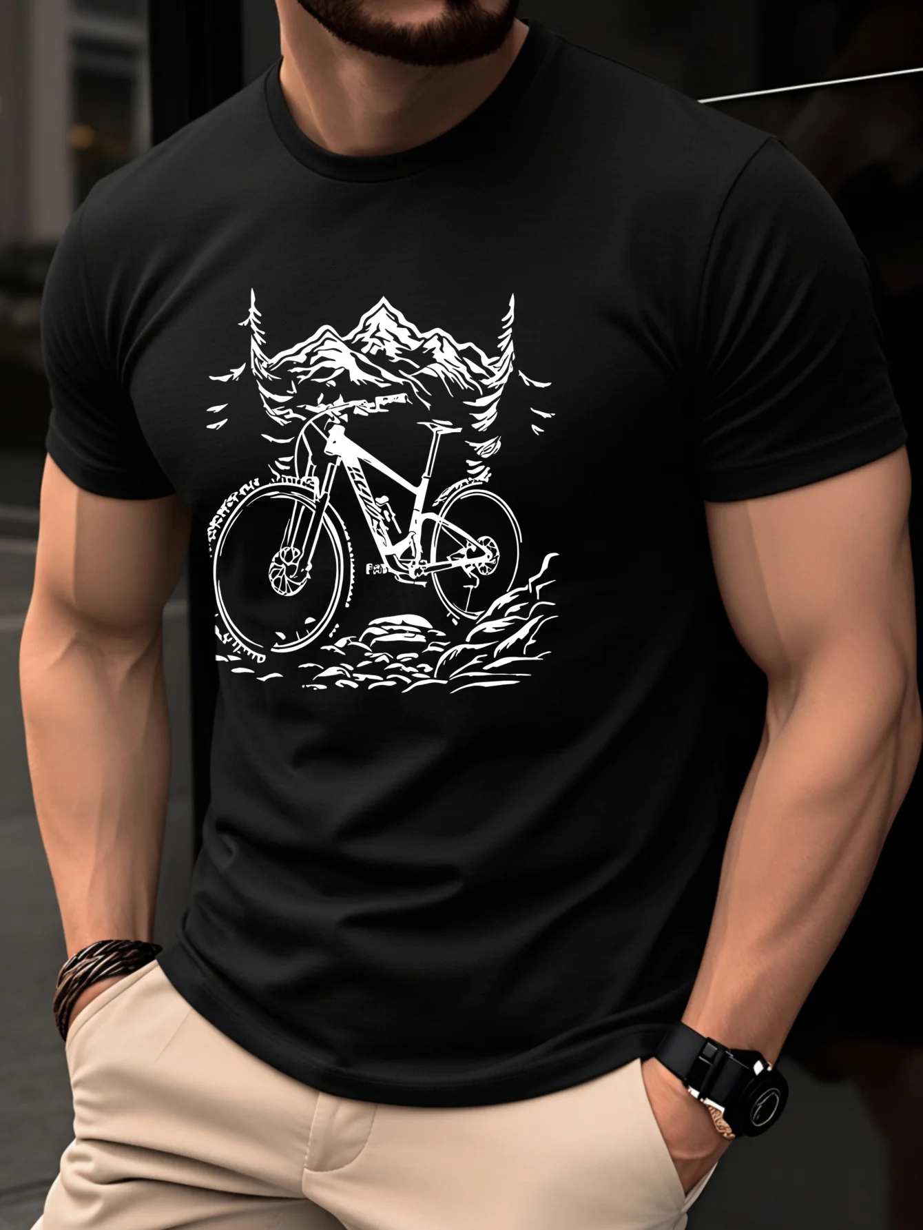 Męski T-shirt ze 100% bawełny  – Mountain Biking Holidays recenzja i cena