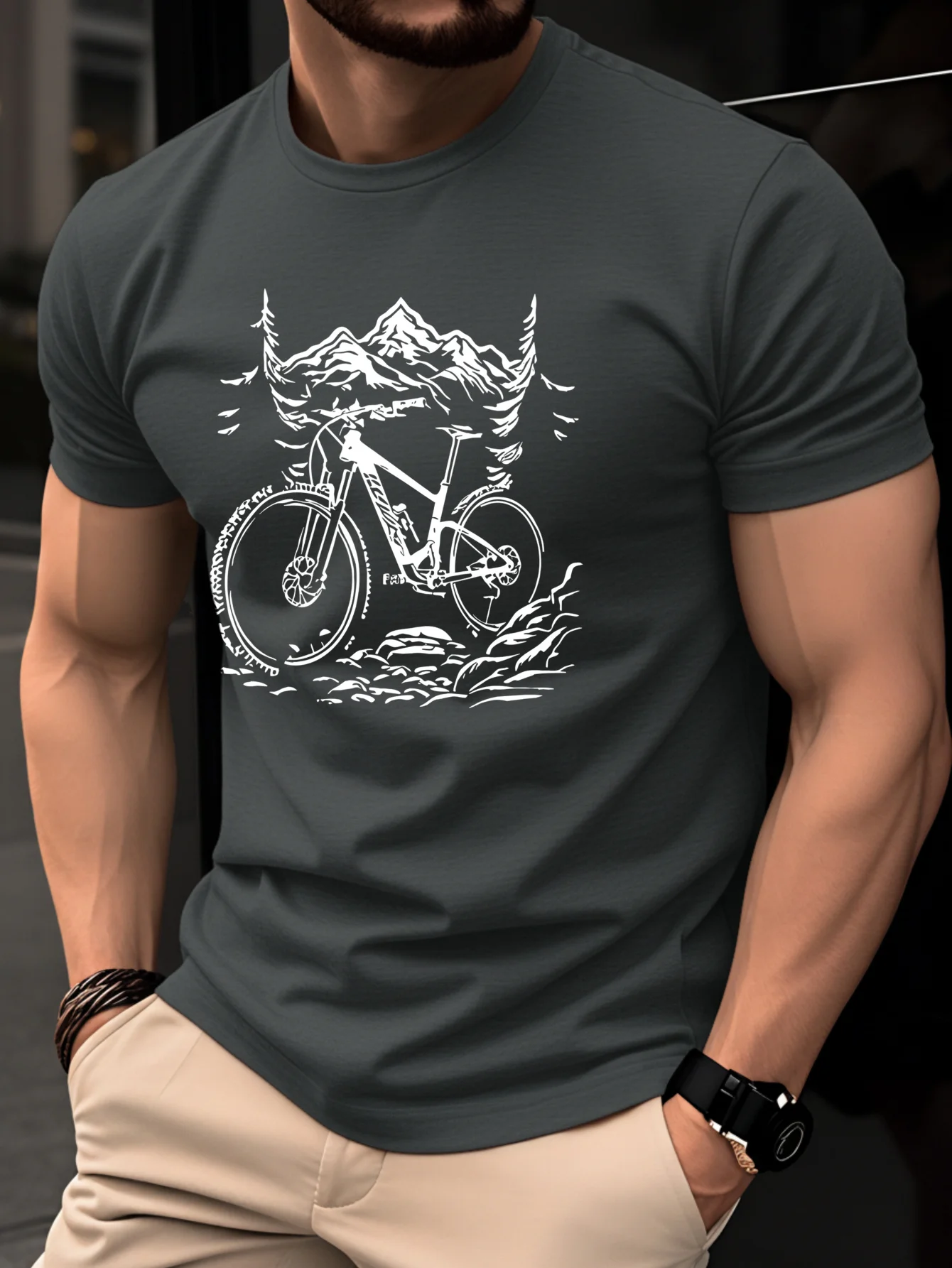 Męski T-shirt ze 100% bawełny  – Mountain Biking Holidays recenzja i cena